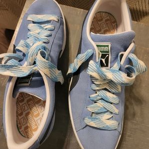 PUMA BLUE SUADE MENS SHOES SIZE 11, worn twice